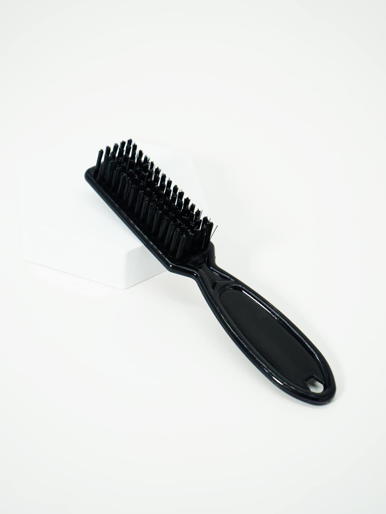 適用於油頭、毛躁頭發及鬍子造型吹風的迷你梳子，1入組理髮師剃刀清潔刷、剪髮器刷、指甲刷工具，迷你理髮師刀片清潔刷、剪髮器刷（黑色）