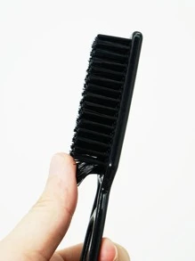 適用於油頭、毛躁頭發及鬍子造型吹風的迷你梳子，1入組理髮師剃刀清潔刷、剪髮器刷、指甲刷工具，迷你理髮師刀片清潔刷、剪髮器刷（黑色）