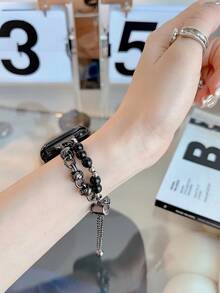 Correa de reloj compatible con Apple Watch ajustable - Negro - Ver 3