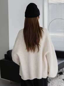 DAZY Solid Drop Shoulder Cardigan,Long Sleeve Tops,Fall Clothes Jacket