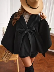 SHEIN 孕婦蝙蝠袖腰帶斗篷外套