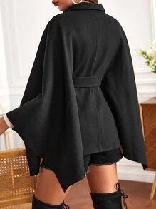 SHEIN 孕婦蝙蝠袖腰帶斗篷外套