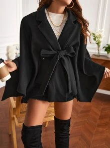 SHEIN 孕婦蝙蝠袖腰帶斗篷外套