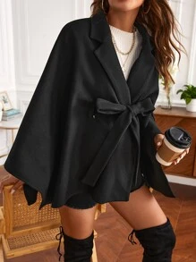 SHEIN 孕婦蝙蝠袖腰帶斗篷外套