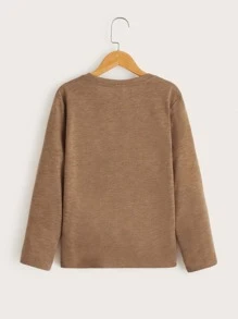 SHEIN Tween Boy Geometric Animal Printed Cartoon Pattern T-Shirt, Casual Daily Summer - Mocha Brown - View 2