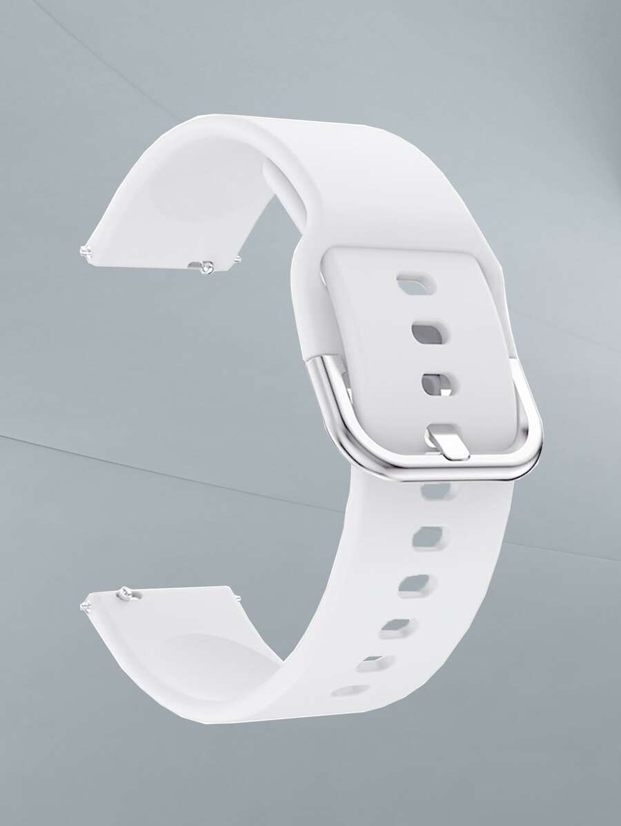 QAGSFLC 1pc White Fashion Silicone Watchband 20/22mm, Compatible With Galaxy Watch4/Huawei GT3pro As A Gift For Students Returning To School