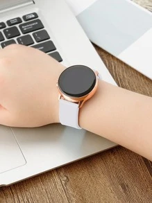 QAGSFLC 1pc White Fashion Silicone Watchband 20/22mm, Compatible With Galaxy Watch4/Huawei GT3pro As A Gift For Students Returning To School - White - View 4