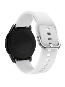 QAGSFLC 1pc White Fashion Silicone Watchband 20/22mm, Compatible With Galaxy Watch4/Huawei GT3pro As A Gift For Students Returning To School - White - View 5