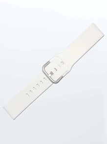 QAGSFLC 1pc White Fashion Silicone Watchband 20/22mm, Compatible With Galaxy Watch4/Huawei GT3pro As A Gift For Students Returning To School - White - View 7