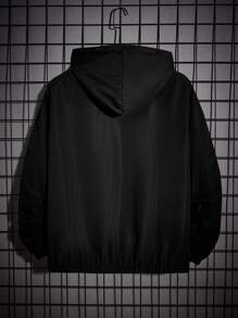 Manfinity VCAY Men's Loose Fit Teddy Lined Zipper Hooded Jacket - Black - View 2