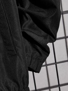 Manfinity VCAY Men's Loose Fit Teddy Lined Zipper Hooded Jacket - Black - View 4