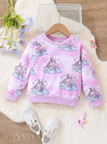 Áo nỉ bé gái Hoạt hình Giải trí - Màu Lilac Tím - Xem 1