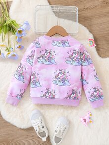 Áo nỉ bé gái Hoạt hình Giải trí - Màu Lilac Tím - Xem 2