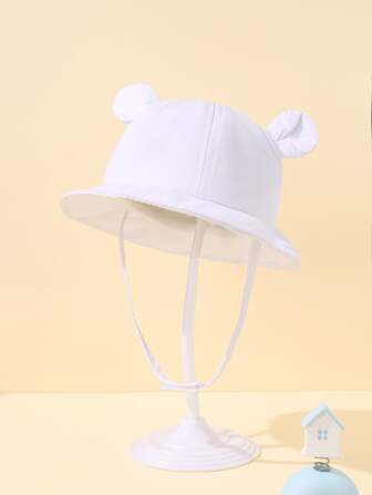 时尚可爱动物耳朵渔夫帽适合宝宝女孩男孩可调节防晒帽适合小女孩男孩日常搭配休闲