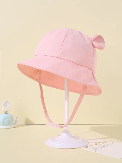 时尚可爱动物耳朵渔夫帽适合宝宝女孩男孩可调节防晒帽适合小女孩男孩日常搭配休闲