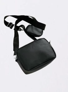 High School Students University Freshman Multifunctional Sling Bag Shoulder Bag Casual Bag Men Argyle Quilted Square Bag With Coin Purse, Handbag Schoolbag For Travel,College,Outdoors,Sports,Commute Crossbody Bag Side Bag Square Bag For Holiday Travel Essentials Commute Business Casual Outdoor For Business Men Summer Men Gifts Sling Bag For Man Man Bag Cross Body Bag Side Bag Back To School School Supplies Fall Messenger Bag Bag For Man Cylinder Bag Old Money Halloween Christmas - Black - View 2