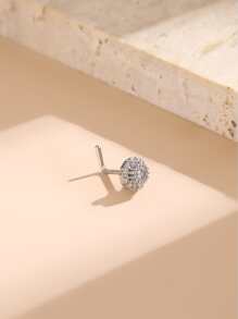 Fashionable Cubic Zirconia Decor Nose Stud Stainless Steel For Women & Men No Piercing Needed Septum Body Jewelry - Silver - View 2