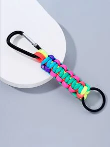 Móc khóa trang trí Carabiner chi tiết bện dành cho quà tặng, ví, cặp đi học, ba lô và túi xách - Nhiều màu - Xem 2