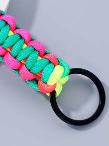 Móc khóa trang trí Carabiner chi tiết bện dành cho quà tặng, ví, cặp đi học, ba lô và túi xách - Nhiều màu - Xem 3