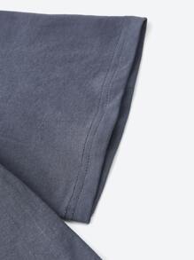 NKTN Áo thun nữ Hoa Lá thư Giải trí - Màu xanh bụi bặm - Xem 4