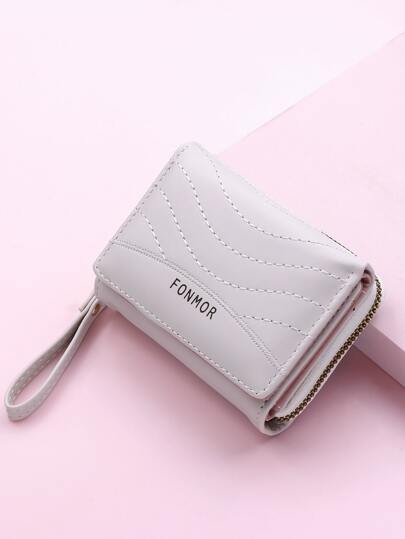 FONMOR Women's Striped Wallet, Short Tri-Fold Coin Purse, Summer For Women Money Wallet Mini Wallet Purse Wallet Small Wallet Cute Wallet Wristlet Wallet Teacher Accessories Cute Purses Wristlet