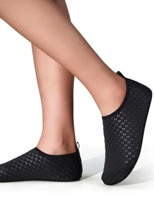 Giày nước co giãn thể thao Tất nhanh khô chống trượt Aqua cho bơi lội bãi biển Lướt sóng Yoga - màu đen - Xem 2