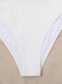 Summer Textured High Waisted Bikini - White - View 5