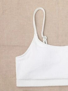 Summer Textured High Waisted Bikini - White - View 8