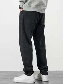 Manfinity Hypemode Hombres Jeans con bolsillo oblicuo - Negro - Ver 2