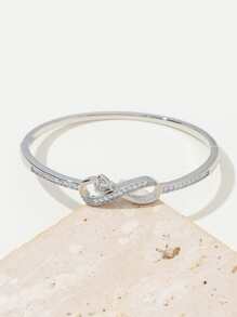 1 chiếc vòng tay hình trái tim bằng bạc, thích hợp để đeo hàng ngày. - Bạc - Xem 2