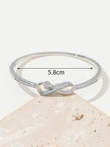 1 chiếc vòng tay hình trái tim bằng bạc, thích hợp để đeo hàng ngày. - Bạc - Xem 4