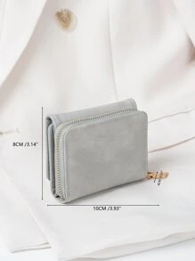 Minimalist Coin Pocket Small Bi-Fold Zipper Women Wallet Mini Thin Lightweight Multi Layer Portable ID Card Cash Credit Card Minimalist Fashion Modern Business Anniversary On Valentine Day For Birthday Gift Female Lady Girls Women S And Wallets Women Gray Wallet Teacher Gifts Gift For Girlfriend Women Gifts Gift Bag Present Business Casual School Supplies Teacher Gifts Back To School For Women Wallet Purse Wallet Small Wallet