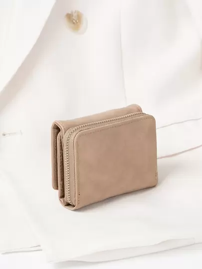 极简主义零钱包小号双折拉链女士钱包迷你轻薄多层便携式身份证现金信用卡简约时尚现代商务周年纪念情人节生日礼物情侣女士女孩女士钱包教师礼物送给女朋友女士礼品包女士礼物钱包钱包小钱包