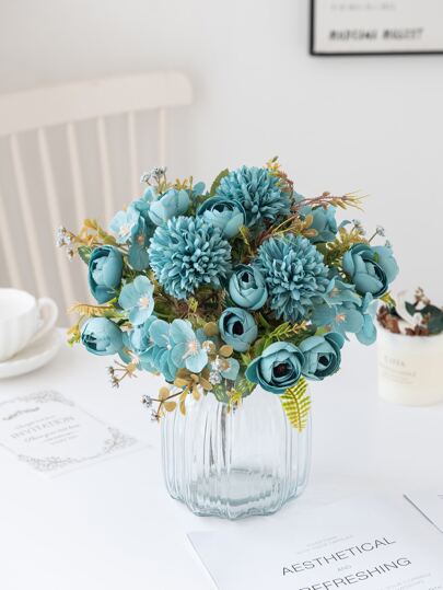 1/3 Peças Flores Artificiais Buquê de Rosas de Chá de Seda, Crisântemo de Plástico, Plantas Falsas, Decoração de Casamento DIY Acessórios, Decoração de Carro de Casamento, Decoração de Arco de Lintel, Casa, Sala de Jantar, Quarto, Decoração de Vaso, Materiais de Decoração de Festa de Aniversário, Presentes de Ano Novo, Dia dos Namorados, Presente de Formatura, Decoração de Outono