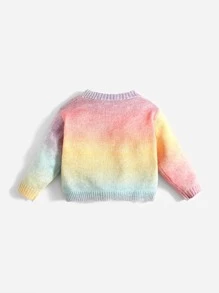 SHEIN Baby Ombre Cable Knit Cardigan - Multicolor - View 2