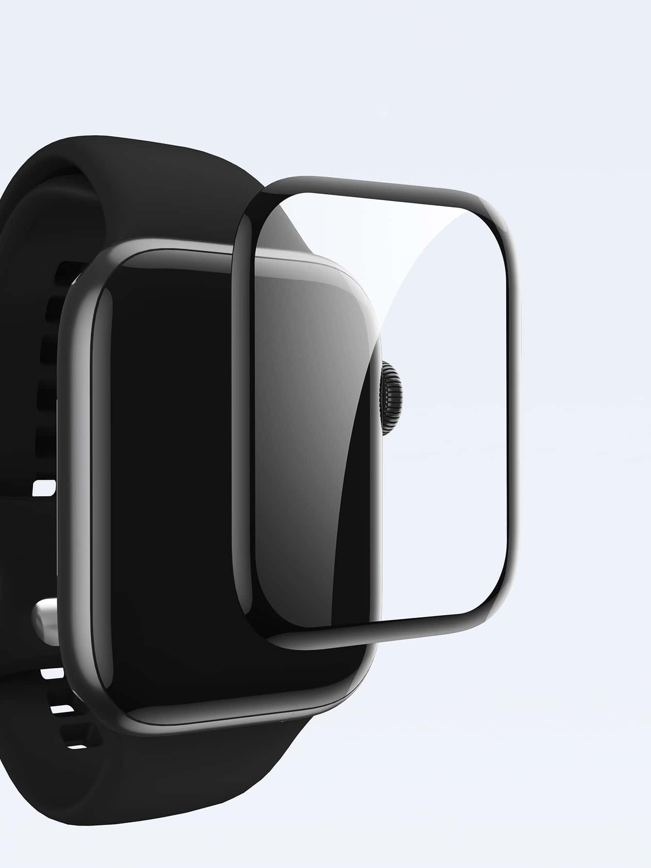 1pc Screen Protector Compatible With Apple Watch - Black - View 2