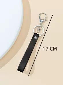 1入極簡主義鑰匙扣，日常使用鑰匙裝飾禮物，適用於朋友隨性 - 黑色 - 查看 5
