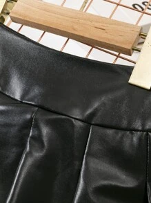 SHEIN Váy bé gái Xếp li màu trơn Sẵn sàng - màu đen - Xem 5