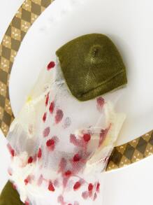 5pairs Floral Mesh Crew Socks, Fall Socks - Multicolor - View 6