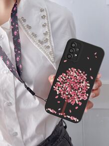 Flower Print Phone Case With Lanyard - Multicolor - View 2