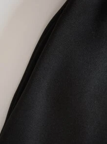 SHEIN EZwear Skeleton Print Zip Up Thermal Lined Drawstring Hoodie - Black - View 3