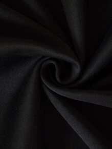 SHEIN EZwear Skeleton Print Zip Up Thermal Lined Drawstring Hoodie - Black - View 7