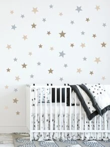Star Pattern Wall Sticker, Self Adhesive Wall Art Decal For Kids Bedroom, Stickers, Wall Decal, Vinyl Decal For Home Decorations, Spring Decoration Items Refresh Your Home, Festival Decoration Stickers Gifts Birthday Graduation - Multicolor - View 3
