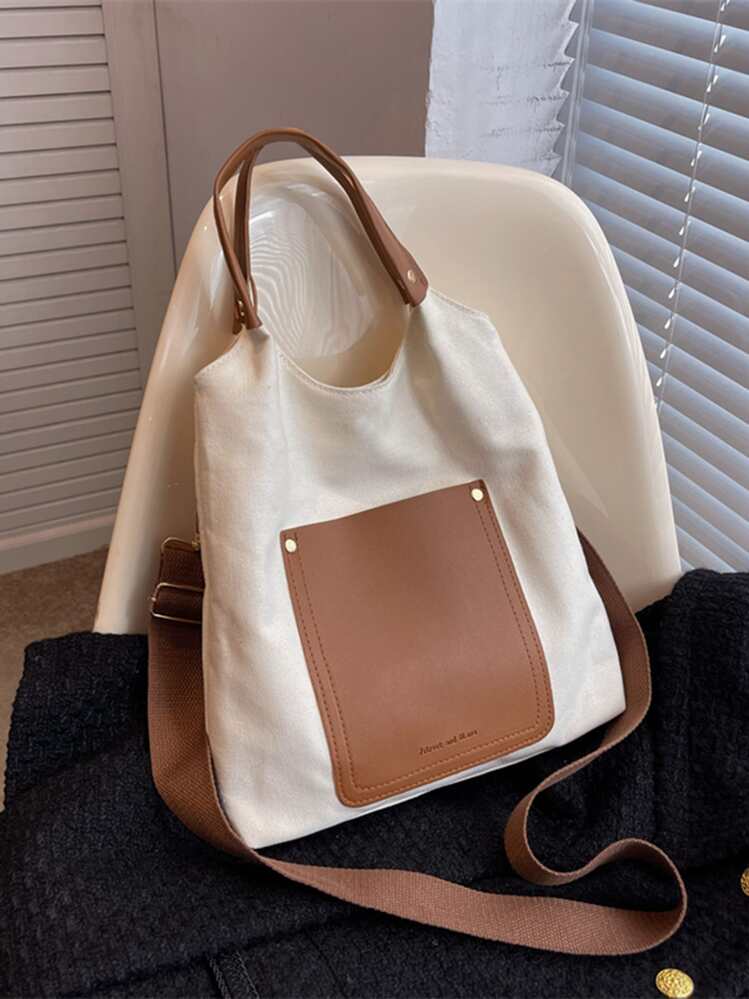 Bolsas de ombro Dois tons Bolso frontal - Bege - Visão 1