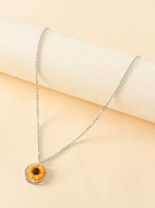 Goodwaro Sunflower & Ring Charm Necklace - Multicolor - View 2