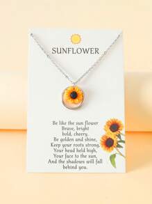 Goodwaro Sunflower & Ring Charm Necklace - Multicolor - View 5