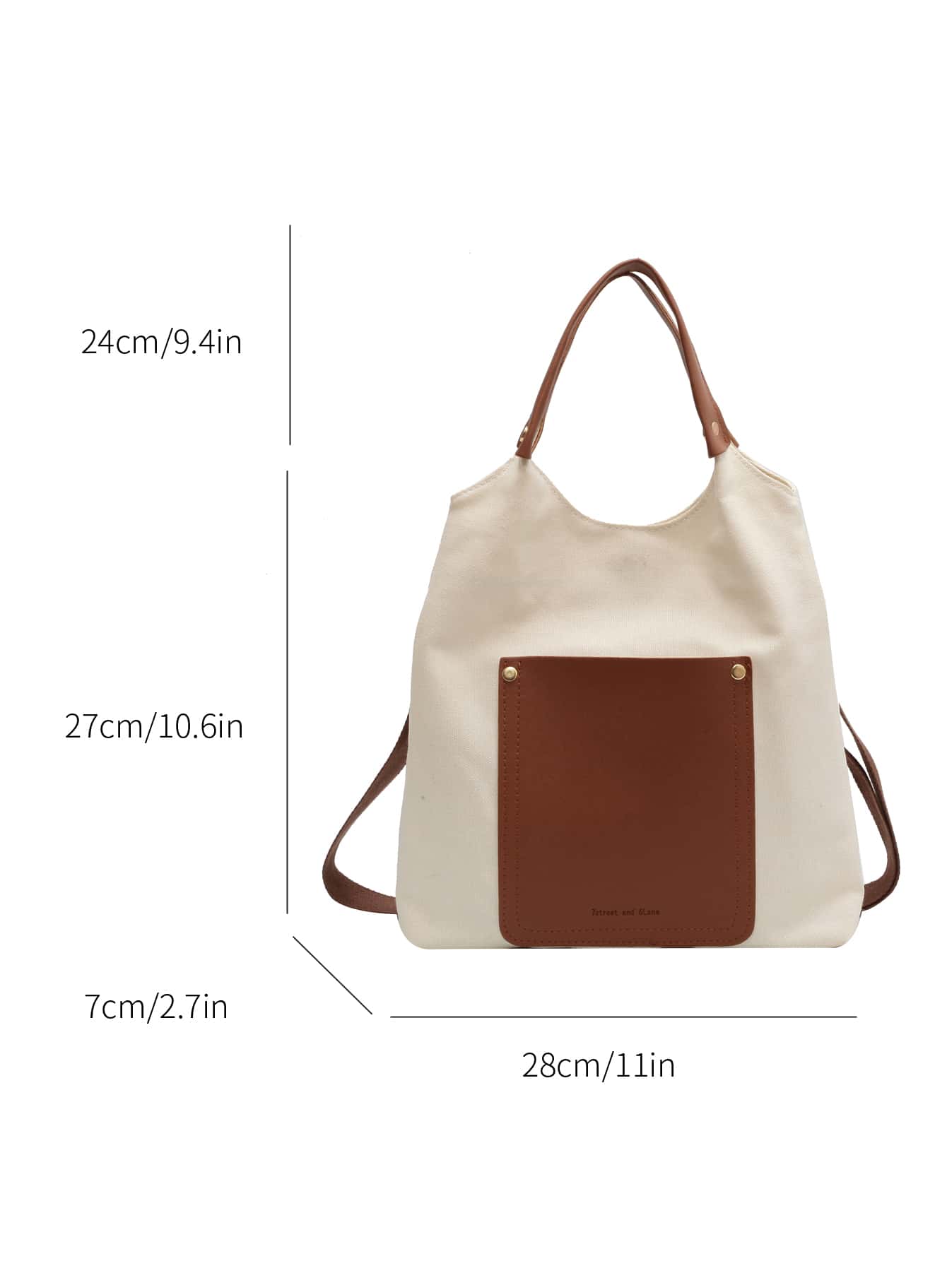 Bolsas de ombro Dois tons Bolso frontal - Bege - Visão 6