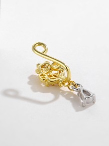 Popular Rhinestone Water-Drop Charm Nose Cuff Copper Simple & Stylish For Women & Girls Unisex - Multicolor - View 2