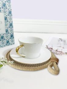 編織圓形杯墊、掛墊,適用於廚房和餐桌,1片裝 - 卡其色 - 查看 3