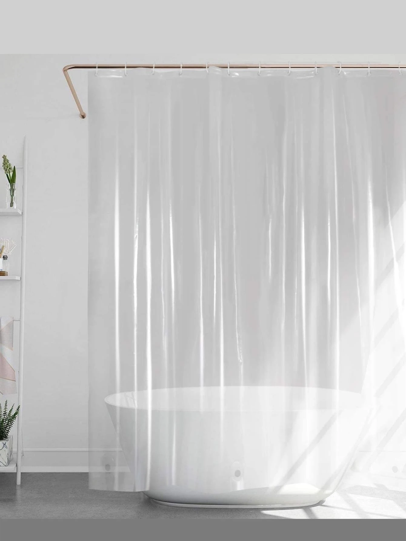 Clear Waterproof Shower Curtain - Clear - View 1